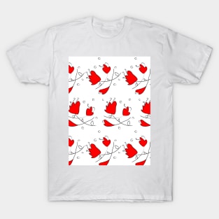 Red flowers on a white background, summer plants, poppies. Vector seamless pattern abstraction grunge. T-Shirt